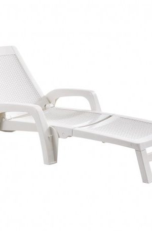 TUMBONA CON RUEDAS DE RESINA RATAN BLANCO SERIE MIAMI BICA