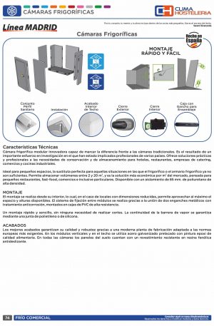 Cámara Frigorífica Temperatura Positiva dim.ext.2970x2570x2000h mm con suelo