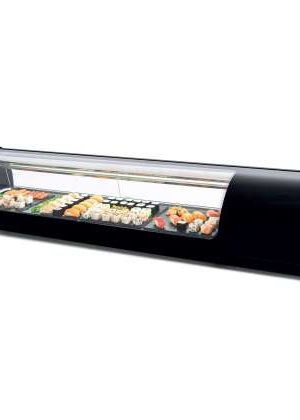 Vitrina refrigerada de tapas Sushi 8 bandejas GN1/3-40 color negro dim.1808x390x287h mm línea Badajoz 8VTG SUSHI-NE